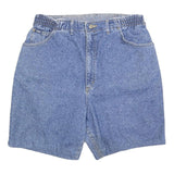 LEE Womens Denim Blue Casual Shorts M W32 Elastic Waistband Vintage Style