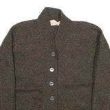 BRENDA HORNE Womens Brown Patterned Button Up Chunky Knit XS Cable Knit Jumper