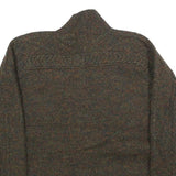 BRENDA HORNE Womens Brown Patterned Button Up Chunky Knit XS Cable Knit Jumper