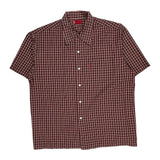 Levis Checked Short Sleeve Shirt - XL Red Cotton