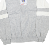 Mens Grey & White Sweatshirt Pullover L Half Zip Cotton Blend Casual Sports