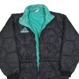 ADIDAS Equipment Mens Black & Teal Equipment Quilted Jacket XL Blend Zip