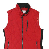 CALVIN KLEIN Mens Red & Black Quilted Zip Jacket M Polyester Blend Stylish