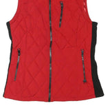 CALVIN KLEIN Mens Red & Black Quilted Zip Jacket M Polyester Blend Stylish