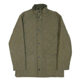 BARBOUR Mens Olive Quilted Button Jacket M Polyester Blend Classic Outerwear