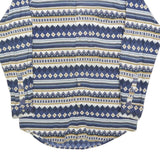 HAPPY LIFE Mens Blue & White Patterned Cotton Blend Shirt S Casual Long Sleeve