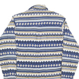 HAPPY LIFE Mens Blue & White Patterned Cotton Blend Shirt S Casual Long Sleeve