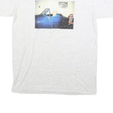 ONEITA Mens White Printed T-Shirt 2XL Short Sleeve Crew Neck Cotton Blend Casual