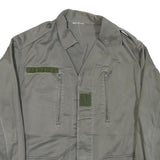 Mens Grey Cotton Blend Casual Jacket M Military Style Classic Evil Skull Print
