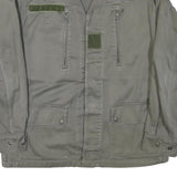 Mens Grey Cotton Blend Casual Jacket M Military Style Classic Evil Skull Print