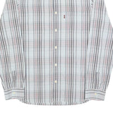 LEVI'S Mens White & Pink Checked Cotton Blend Shirt L Long Sleeve Casual