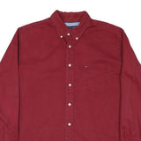 WRANGLER Mens Red Long Sleeve Cotton Blend Shirt L Button Down Casual