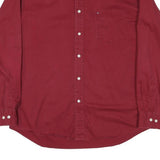 WRANGLER Mens Red Long Sleeve Cotton Blend Shirt L Button Down Casual