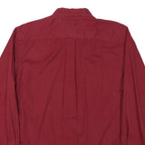 WRANGLER Mens Red Long Sleeve Cotton Blend Shirt L Button Down Casual