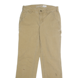 CARHARTT Womens Cotton Blend Beige Loose Fit Straight Leg Trousers W28 L30