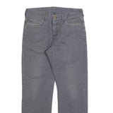 CARHARTT Mens Cotton Blend Grey Regular Straight Trousers W32 L30 Workwear