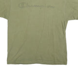 CHAMPION Mens Green Cotton Blend T-Shirt L Short Sleeve Crew Neck Logo
