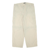 CASUAL X Mens Polyester Blend Beige Relaxed Cargo Trousers W35 L27 Casual Wear