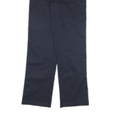DICKIES Mens Cotton Blend Navy Regular Leg Trousers W32 L30 Classic Zip Closure