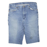 WRANGLER Womens Shorts Blue Denim Casual M W34 Cotton Blend Relaxed Fit