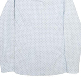 TED BAKER Mens White & Navy Polka Dot Shirt M Cotton Long Sleeve Smart Casual