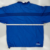 Three Stripes Adidas Windbreaker - Large Blue Polyester