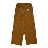 Age 10 Carhartt Double Knee Carpenter Pants - Medium Brown Cotton