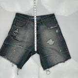 Marvin The Martian Lot 29 Graphic Denim Shorts - 34W 10L Black Denim
