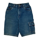 Age 10 Fubu Cargo Denim Shorts - 26W 9L Blue Cotton