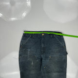 Carhartt Double Knee Carpenter Pants - 35W 26L Black Cotton