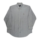 Ralph Lauren Striped Shirt - Large Blue Cotton