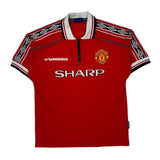 Manchester United Umbro 1998-00 Home Football Shirt - Medium Red Polyester