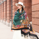 Anyyou 100% Pure Merino Wool Multicolor Poncho for Women Winter Large Scarf Pashmina Shawl Bandana Neck Wrap