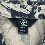 Volcom Floral Hawaiian Shirt - XL Beige Cotton