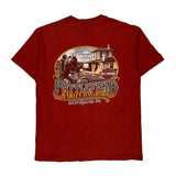 Road Hog Harley Davidson Graphic T-Shirt - Large Red Cotton