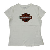 Motorcycles Harley Davidson Graphic T-Shirt - Small White Cotton
