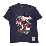 California Angels Nutmeg Graphic T-Shirt - XL Navy Cotton
