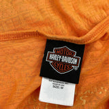 Roatan Honduras Harley Davidson Tank Top - Medium Orange Cotton