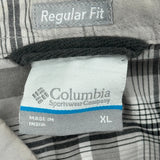 Columbia Checked Short Sleeve Shirt - XL Grey Cotton