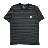 Carhartt Striped T-Shirt - Medium Black Cotton