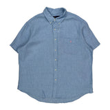 Ralph Lauren Short Sleeve Shirt - 2XL Blue Linen