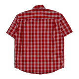 Wrangler Checked Short Sleeve Shirt - Medium Red Cotton