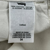 Levis Cargo Shorts - 34W 12L White Cotton