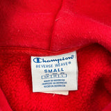 Reverse Weave Champion Hoodie - Small Red Cotton