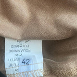 Monica Magni Midi Skirt - 29W UK 10 Beige Suede