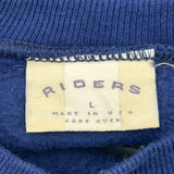 Made In USA Riders Blank Sweatshirt - Large Blue Cotton