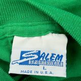 Salem Single Stitch T-Shirt - Large Green Cotton Blend