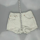Levis Denim Shorts - 25W UK 6 White Cotton