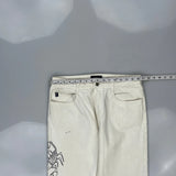 1995 Guess Graphic Jeans - 32W 34L White Cotton