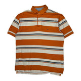 Tommy Hilfiger Striped Polo Shirt - Large White Cotton